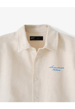 Camisa Regular Manga Corta Arena Beige