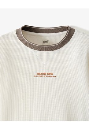 Camiseta Regular Algodón Vainilla Niño Beige