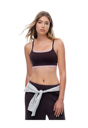 Top Deportivo Soporte Medio Vinotinto Mujer Violeta