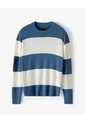 Buzo Regular Algodón Tejido De Punto Azul Rayas Hombre Azul de Gef