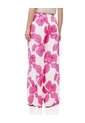 Pantalón Palazzo Tiro Alto Algodón Estampado Mujer Rosa de Gef
