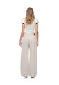 Jean Wide Leg Tiro Alto Cinco Bolsillos Arena Mujer Beige de Gef