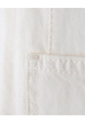Overol Corto Denim Crema Niña Beige