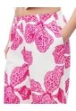 Pantalón Palazzo Tiro Alto Algodón Estampado Mujer Rosa de Gef