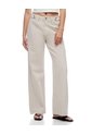 Jean Wide Leg Tiro Alto Cinco Bolsillos Arena Mujer Beige de Gef