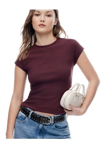 Camiseta Slim Manga Corta Vinotinto Mujer Violeta Gef
