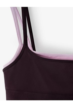 Top Deportivo Soporte Medio Vinotinto Mujer Violeta