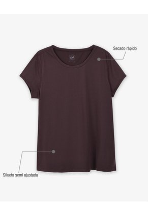 Camiseta Deportiva Secado Rápido Vinotinto Mujer Violeta