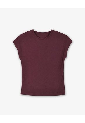 Camiseta Slim Manga Corta Vinotinto Mujer Violeta