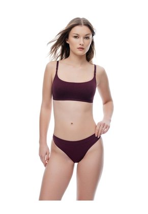 Top Soporte Medio Seamless Vinotinto Mujer Violeta
