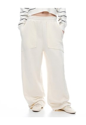 Pantalón Tiro Medio Relaxed Avena Mujer Beige