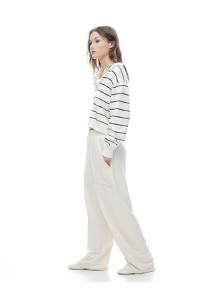 Pantalón Tiro Medio Relaxed Avena Mujer Beige