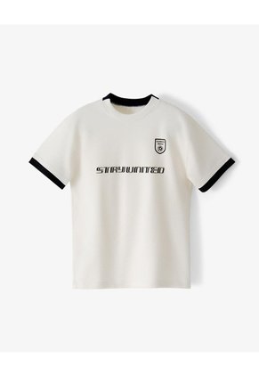 Camiseta Regular Manga Corta Vainilla Niño Beige