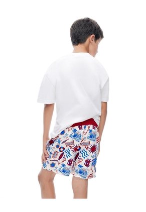 Short Pantaloneta Vainilla Estampado Niño Beige
