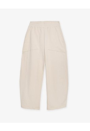 Pantalón Tiro Medio Relaxed Avena Mujer Beige