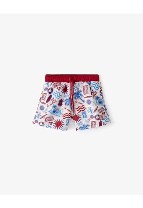 Short Pantaloneta Vainilla Estampado Niño Beige