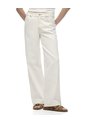 Jean Straight Tiro Medio Crudo Mujer Beige de Gef