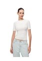 Camiseta Slim Rib Algodón Blanca Mujer Blanco de Gef