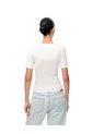 Camiseta Slim Rib Algodón Blanca Mujer Blanco de Gef