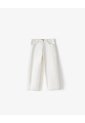 Jean Straight Tiro Medio Crudo Mujer Beige de Gef