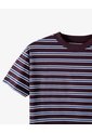 Camiseta Relaxed Manga Corta Vinotinto Rayas Mujer Violeta de Gef