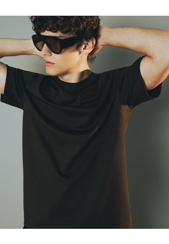 Camiseta Manga Corta Oversize Algodón Café Hombre Cafe Gef