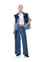 Chaleco Oversized Fit Sin Capucha Indigo Medio Azul Oscuro de Gef