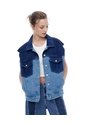 Chaleco Oversized Fit Sin Capucha Indigo Medio Azul Oscuro de Gef