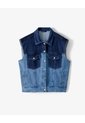 Chaleco Oversized Fit Sin Capucha Indigo Medio Azul Oscuro de Gef