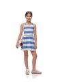 Vestido Corto Algodón Rayas Niña Azul de Gef