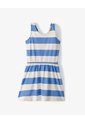 Vestido Corto Algodón Rayas Niña Azul de Gef