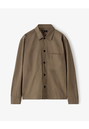 Camisa Overshirt Algodón Habano Hombre Marron