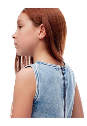 Blusa Denim Regular índigo Medio Niña Azul Oscuro