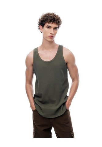 Camisilla Slim Algodón Verde Oliva Hombre Verde Gef