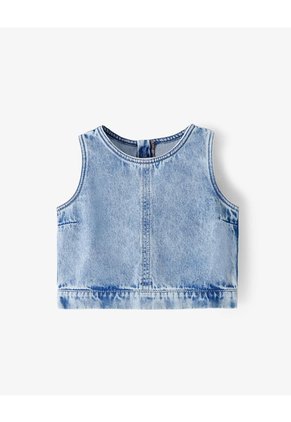 Blusa Denim Regular índigo Medio Niña Azul Oscuro
