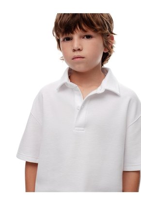 Polo Regular Blanca Niño Blanco