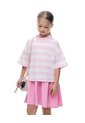Camiseta Relaxed Manga Corta Rosada Rayas Niña Rosa de Gef