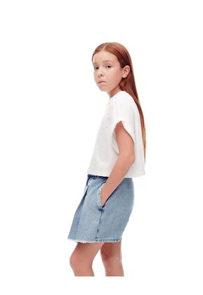 Falda Short Denim índigo Medio Niña Azul Oscuro