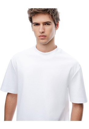 Camiseta Manga Corta Oversize Algodón Blanco Hombre Blanco