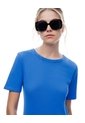 Camiseta Fitted Fit Manga Corta Azul Azul de Gef