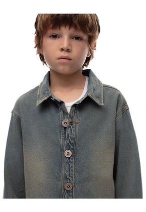 Chaqueta Denim Estampada índigo Medio Niño Azul Oscuro