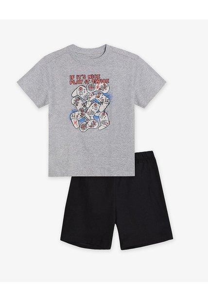 Pijama Regular Manga Corta Gris Ada Niño Gris