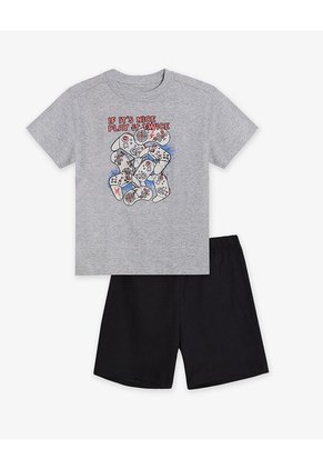 Pijama Regular Manga Corta Gris Ada Niño Gris