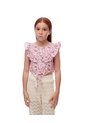 Blusa Regular Boleros Rosada Estampada Niña Rosa de Gef
