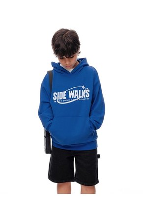 Buzo Tipo Hoddie Azul Niño Azul