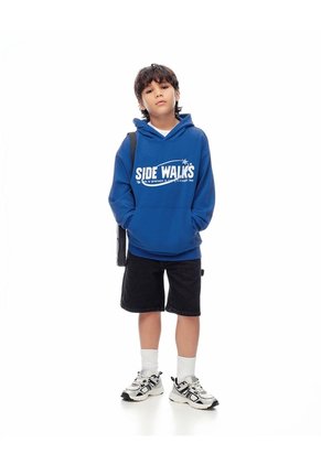 Buzo Tipo Hoddie Azul Niño Azul