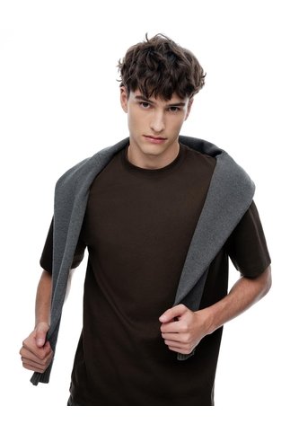 Camiseta Manga Corta Oversize Algodón Café Hombre Cafe Gef