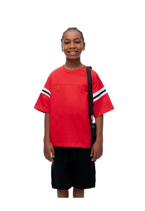 Camiseta Regular Algodón Roja Niño Rojo