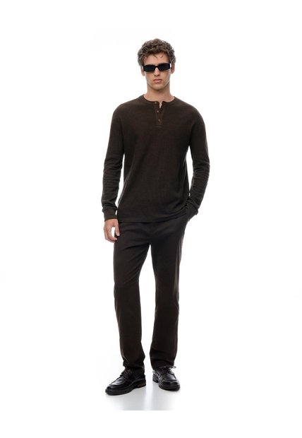 Pantalón Slim Tiro Medio Café Hombre Cafe