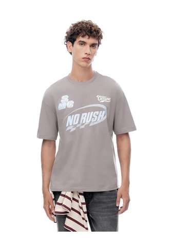 Camiseta Manga Corta Regular Estampado Taupe Hombre Marron Claro Gef